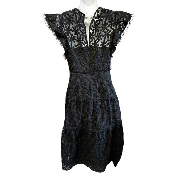 Lost + Wander Madonna Blossom Flutter Sleeve Organza Midi Dress Sz S Whimsygoth - Picture 6 of 8